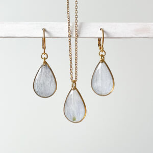 zestaw szron na szybie - łezki z mroźnymi, błękitnymi płatkami