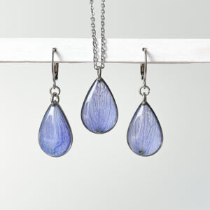 zestaw - łezki z niebieskimi płatkami - prosty