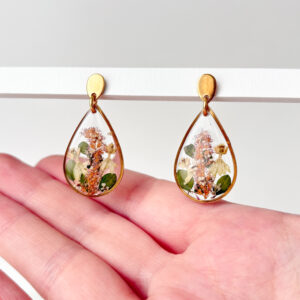 kolczyki - łezki na bogato w kolorach ziemi