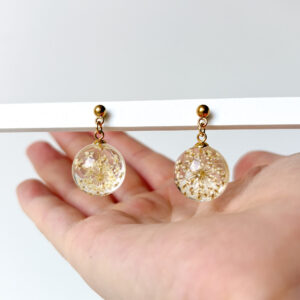 kolczyki - koronkowa dzika marchew w kroplach