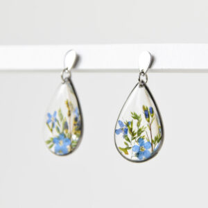 kolczyki z niebieską łąką