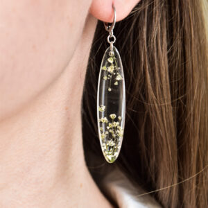 kolczyki - długie sople z delikatną gipsówką