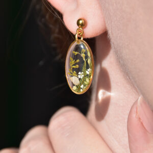 kolczyki - trawy wodne (kolekcja Przepływ z muszelkami)