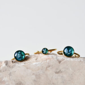 pierścionki turkusowe złote, różne wzory (kolekcja Przepływ z muszelkami)