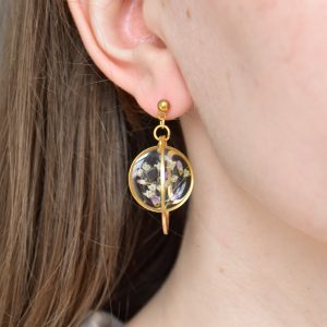 kolczyki - planety z bielą i bladym fioletem