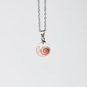 naszyjnik - cukiereczek z różowym ślimakiem