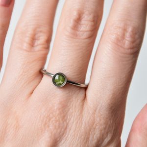 pierścionek z liściem