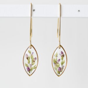 kolczyki - delikatne oczka z fioletowym wrzosem